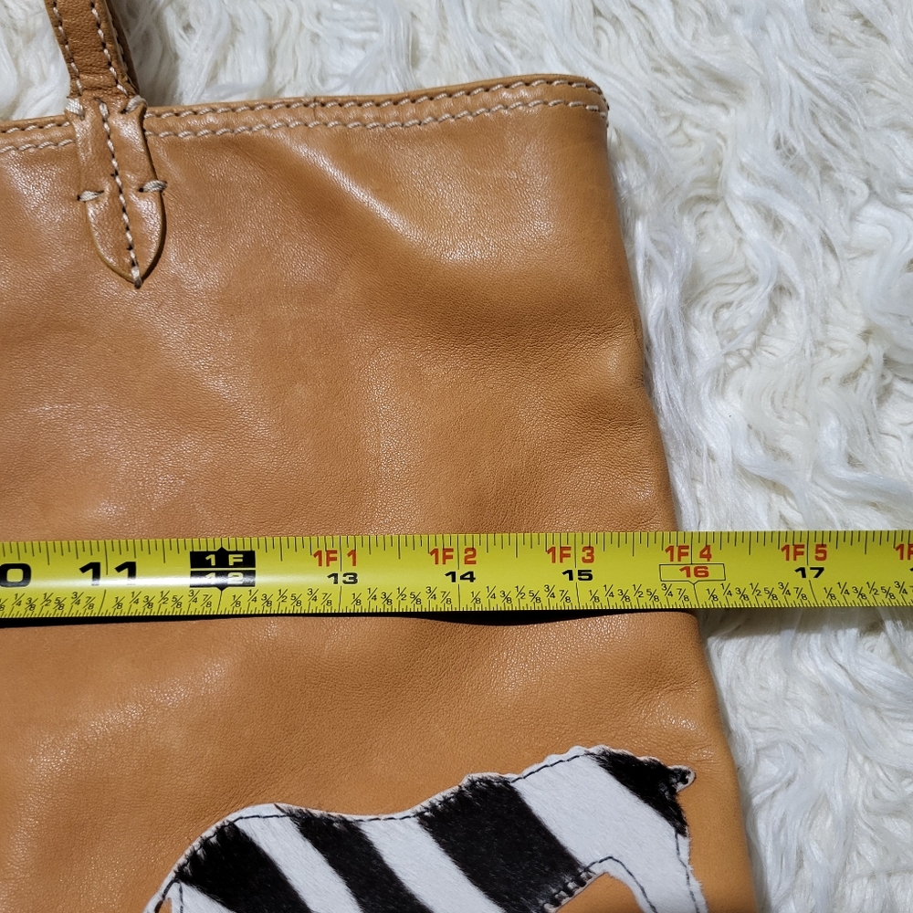GILLI ViadellaSpigas Leather Tote Bag with Animal Print - Made in Italy - Picture 14 of 16